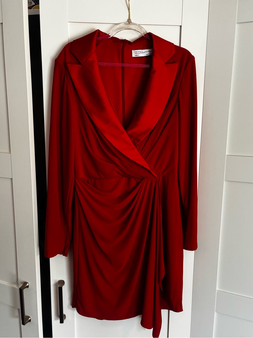 Mac Duggal Red Collared Mini Dress Size 6 Cocktail Party Holiday Style # 27362CL